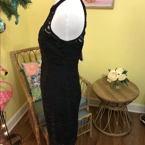 Lilly Pulitzer NWT Kenna Halter Dress Onyx Scalloped Fan Lace Size 0 - Picture 9 of 14